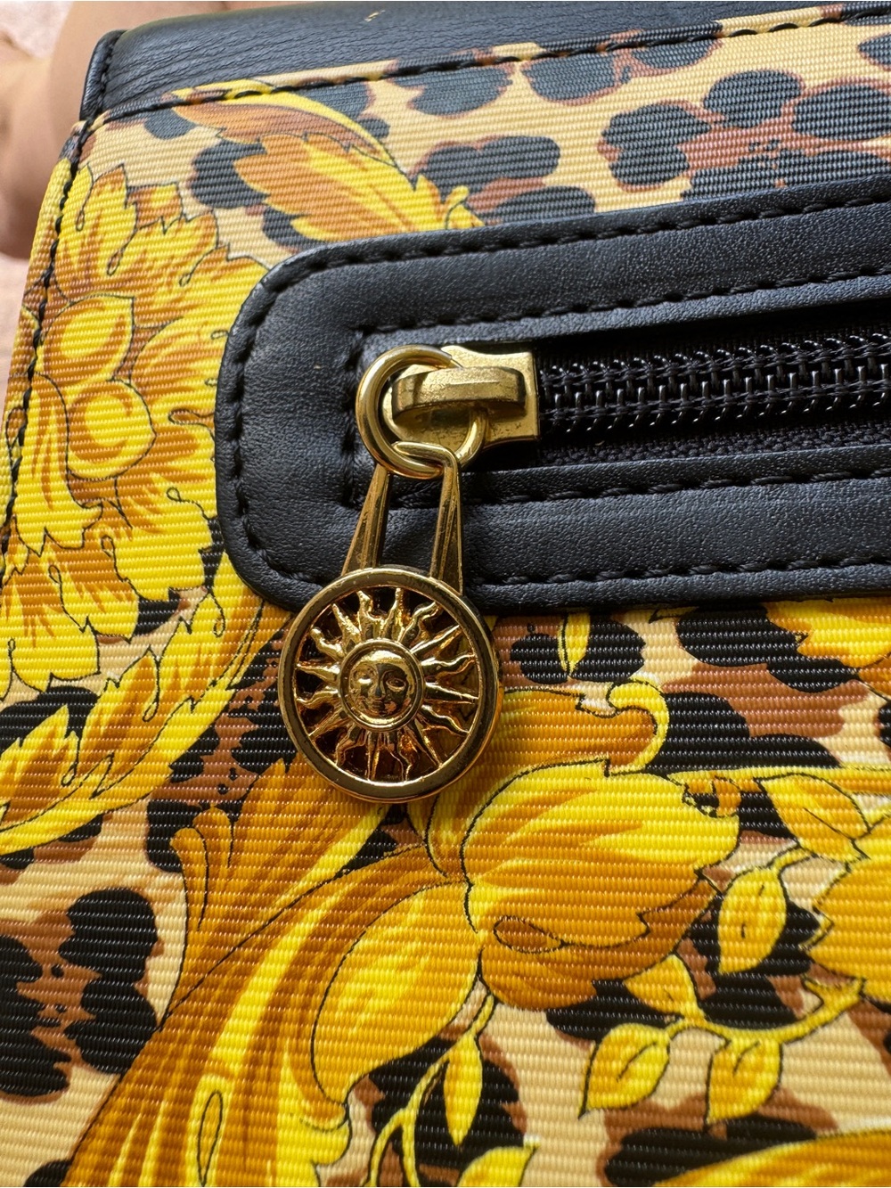 Versace Black and Yellow Baroque Top-Handle Purse with dusty - Picture 4 of 16
